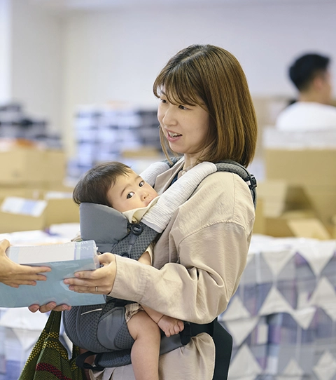 育児中のお届けさん