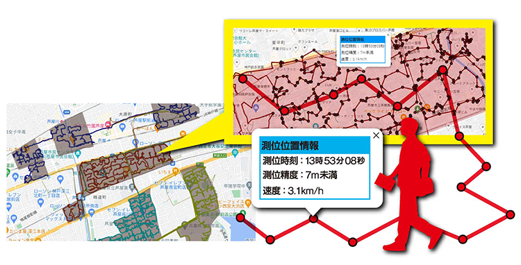 配布員が歩く軌跡をリアルタイムで見える化する